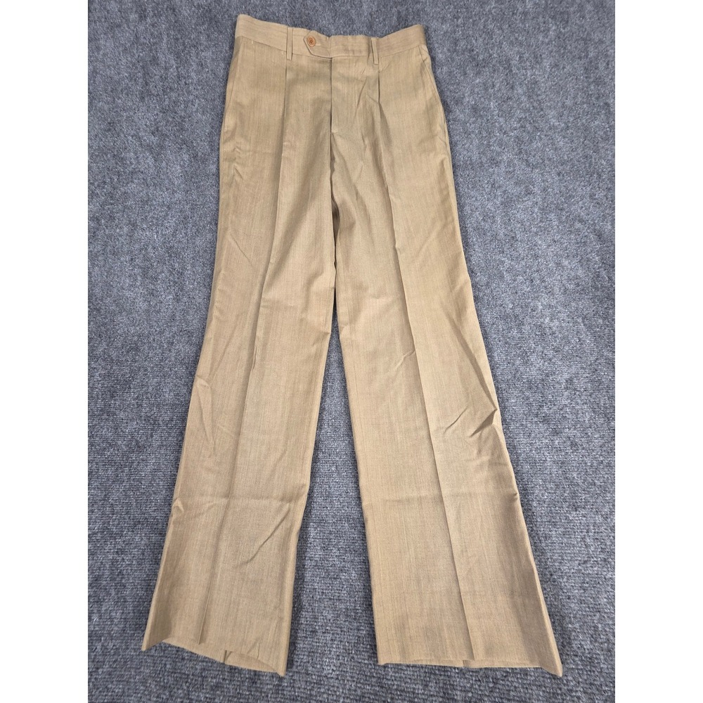 Cerruti 1881 Mens Pleated Dress Trousers Tan Made in Italy Straight Leg 31x30